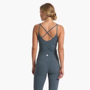 Vuori Women’s Rib Crop Tank in Stone Size L Large